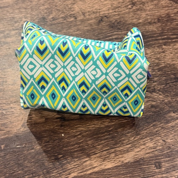 Stella & Dot Teal and Yellow Patterned Pouch - Picture 2 of 7